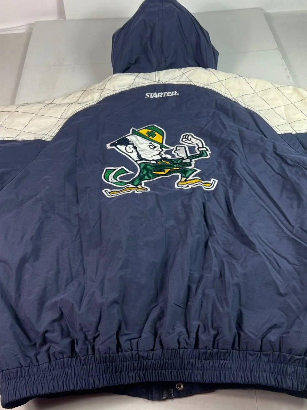 VTG 90s Starter Notre Dame Fightin Irish Jacket Extra Large Full Zip Puffer Coat